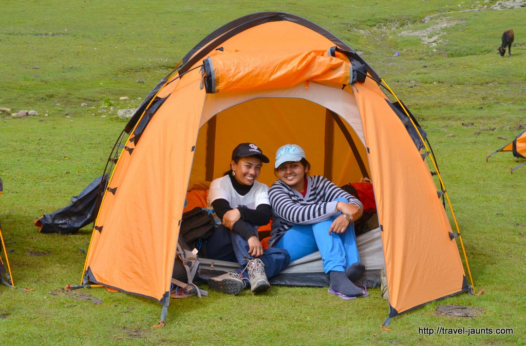 Me and my tentmate in our tent- Travel Jaunts